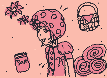 look's like she is ready for a picnic