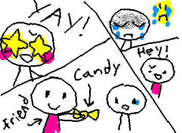 I wasn't happy this valentines until my friend gave me candy!