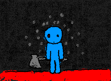 she gave me less than a month to make amends with the one i hate the most or else my greatest desire shall be stripped from within my grasp. here's mr blue :)