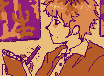 pretty boy likes art and drawing it