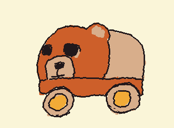 I'm back, sorry for not updating yesterday. I was feeling overwhelmed with schoolwork and took a short break. This is a drawing of a toy bear car from my house.