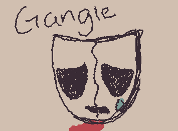 Gangle both sides of her mask
