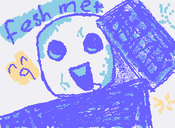 forgot to make this for my brother :3. its his dumsuer avatar on Roblox that he made 🌹. ANYWAYS
“FESH MET!” -my brother 🌹