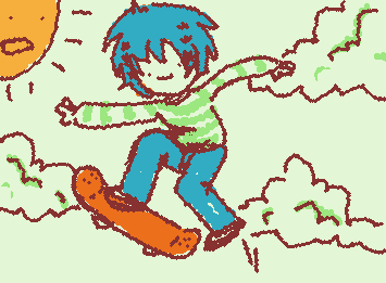 dad asked me to draw someone skateboarding so i gift him this crappy toby doodle (*´∀`)