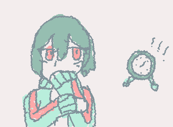 “I kept staring at that annoying ticking clock face.” Remake of my kyu kurarin drawing I made a long time ago!