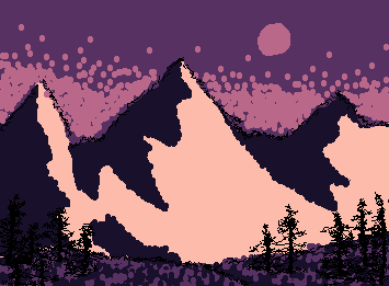 mountain at dusk