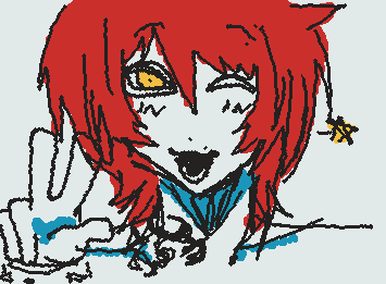 my oc shizi aint he a cutieeeee i love his little eyelash eyeliner whatever you wanna call it thing and his tattoo im not good at those but yes