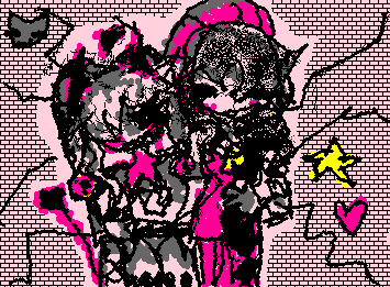 An old picture of Laughing Jack and Colombina. (Pierrot was the cameraman lol)