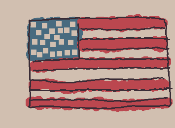 アメリカの国旗
左上の星がうまく書けんから…