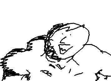 友達が描いた「ムキムッキムッキ君」