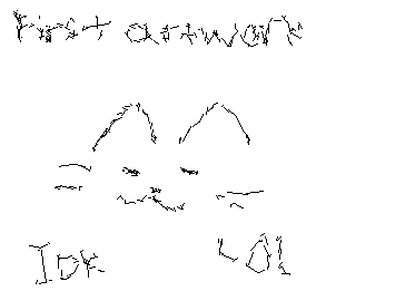 My first artwork is just a random cat. :3 pls don't be mean lol. This website is confusing. lol