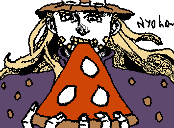 @0-0 Here's Gyro snacking on a slice of an authentic Pizza Margherita from Italy. I hope you like it!