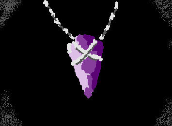 Amethyst arrowhead necklace that I have. it looks so edible...