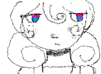 I tried to make her look like me in some way with her hair and nose but now that I look at it it don't really look like me:<
