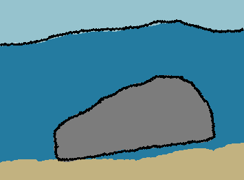 Got bored yet again so I drew a rock under water