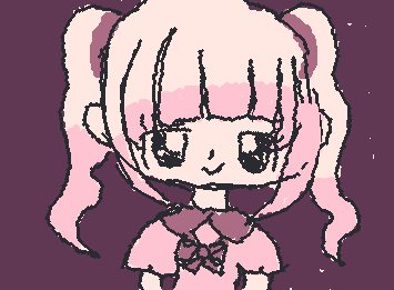 オリジナルキャラ書いてみました‼️　　　　　　　　いつも、ショートヘアだから、ツシテールかくのむずかしかったです😃