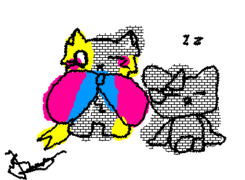 drew @star-girl 's OCs wake-nd-sleep-n-cat andd sleep-nd-wake-n dog!!