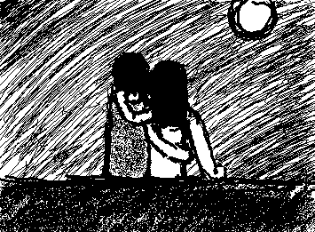Lovers lookin at the moon