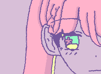 (half of) my sona ^_^ i forgot to color a part of her hair but it's whatever