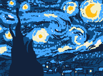 A pretty night is not enough if you're not in the little houses Van Gogh drew. For I know a lot of stars, but none of them shine as much as you. (art + poetry)