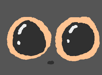 he's staring into ur soul...he thinks its yummy