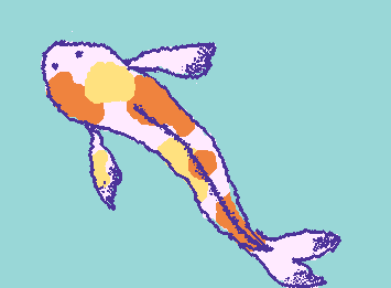weirdly blobbly koi fish?? idk I love him anyway