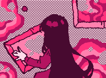 Serraphine hanging up paintings (OC)! (>v<)