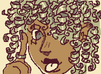 girlie with tight curlss (๑´• .̫ •ू`๑)