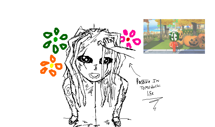 I can finally give Corey headpats!! In Tomodachi Life!!! (Corey Taylor drawing lmao)
