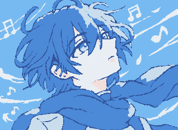 @midesu さんへ!!リクエストして頂いたKAITO描けました( *´꒳`* )構図がなかなか決まらなくて😭描くの遅すぎてすみません💦