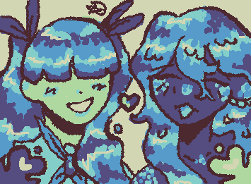 @Red_Mushroom IM SORRY IM LATEEE HERE'S OUR WATER YURI!! [ Mush's oc is the one on the right! Seera on the left is mine :) ]