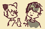 リクエストのどぬ＆ひろをクソ適当にかきました。※まじでごめんなさい。あとでしっかりふたりとも書きます。あと、ふたりとも中指じゃなくて👍️これです。