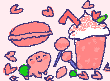 桜色のお菓子(?)顔が付いてる奴は生きてるから食べないでね