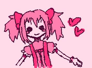 YAYYY im rewatching pmmm and am trying to copy the style Madoka uses when she was drawing at the start 👍