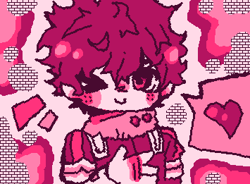 In honor of Mother's Day I drew my adopted son (Izuku Midoriya) in the pink palette (trust, he IS definitely my son and I'm a totally great mother)!
