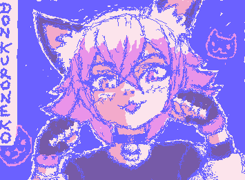 Gatalina glitch fanart (Pueden ver el speedpaint en mi perfil de tictok: donkuronekp)