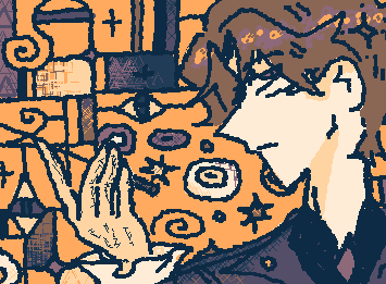 Fun fact: the little swirly things and eyes in the background of drawings that have to do with Orion related lore are inspired by Gustav Klimt paintings🌝🌝🌝