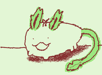 thats a little version of me guys…I want you to have it :3
oc canons: likes eating shrimp, has to trim her leaves when they get too big and waters herself.