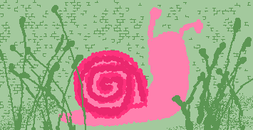 for @Anna - a pink snail!! it's looking through the grass to find something to eat :D thanks for the request!!!