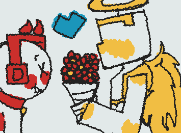 remake of my firts draw in here and anyways, happy late valentin days's... you deserve love and care <3