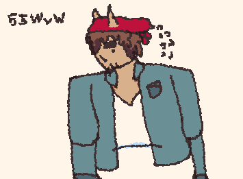 designs for 007n7,118o8 and 226w6's mom and dad (my au their siblings, fight me.) This is their dad, his hair is ice cream :3 also he has a rabbit tail