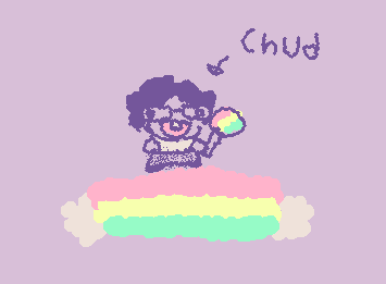 my chud ahh on a rainbow