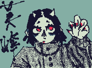 Tried to shade in fabric textures...
IK HER HAIND LOOKS OFF, I TRIED OKAY?????