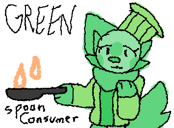Jade from my colored cat project as Green from deltarune! Jade already took heavy inspo from green so it was basically just an outfit swap💔