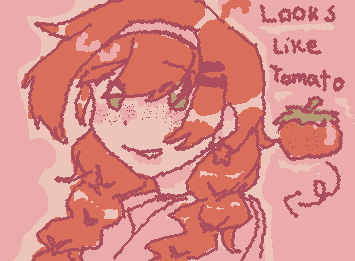 . . she looks like a tomato ദ്ദി ˉ͈̀꒳ˉ͈́ )✧ !!