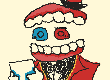 red or blue pill ahh caine glitch (anw im back n drew this using my trackpad..I KNOW IT IS DOWNGRADE)