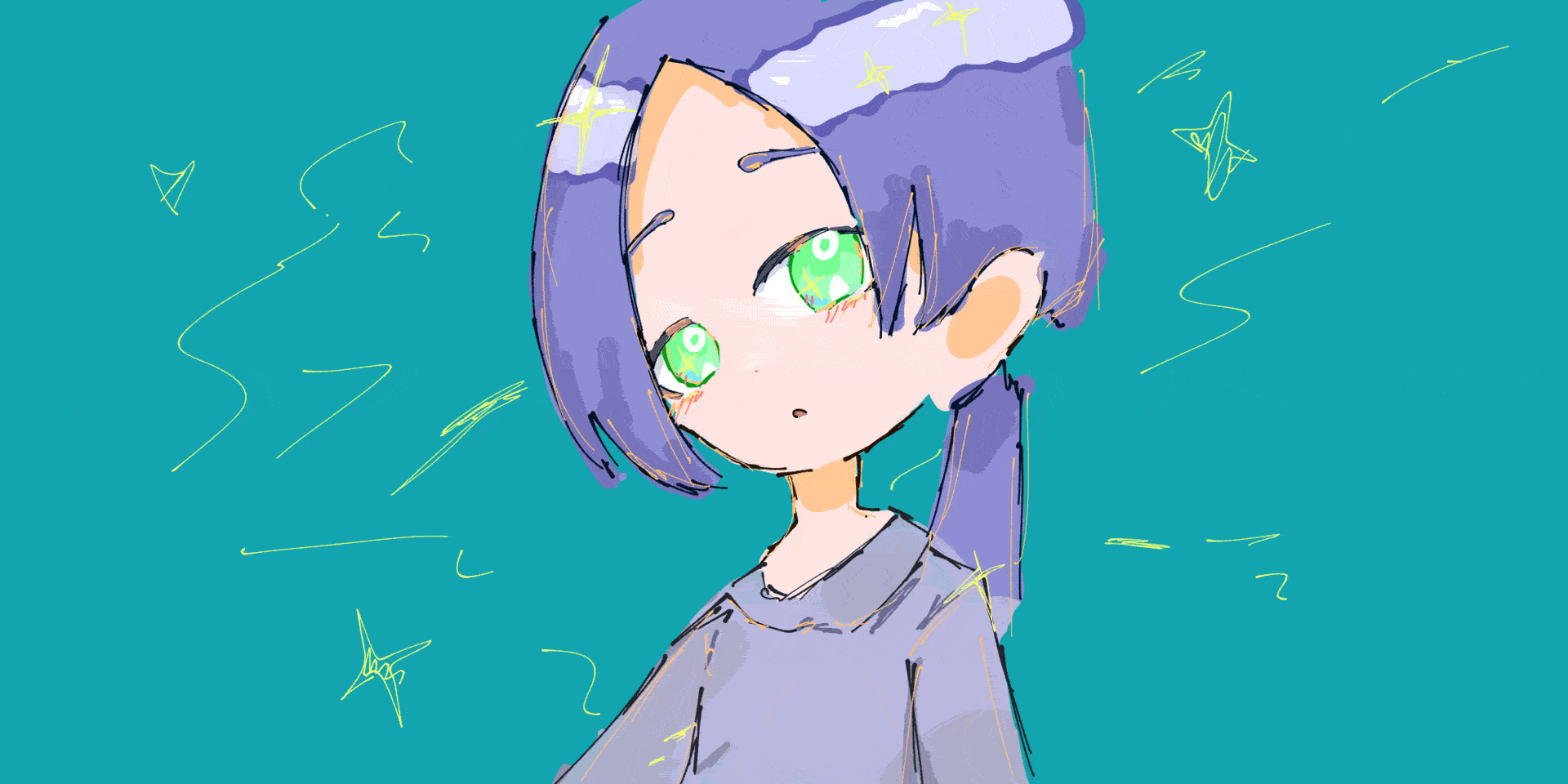 うちの子
線画を描こうと思って1レイヤーにしちゃったからもうめんどくさくて色塗り2レイヤー、線画2、デコは3レイヤーで頑張った
フォロワー少なくて餓死しそう