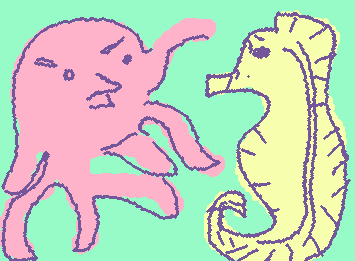 A jellyfish and seahorse! Request from @Creative_Princess