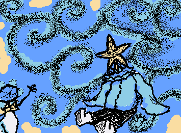 La pequeña estrella se sentaba sobre la nebulosa, preguntandose el porque de las cosas. "¿Por que tenemos vida nosotros?", esperando una respuesta aun no clara.