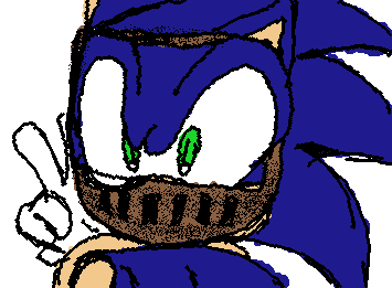 sonic with a heavy metal mask (based off slipknot)